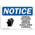Signmission OSHA Sign, Chemical PPE Station Chemical With Symbol, 10in X 7in Decal, 10" W, 7" H, Landscape OS-NS-D-710-L-10563